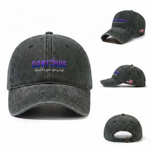 Suicide Prevention Awareness Washed Cotton Baseball Cap Continue Don't Let Your Story End Semicolon Butterflies