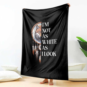 Native Americans Throw Blanket I'm Not As White As I Look Vintage Wolf Dreamcatcher TS11 Print Your Wear