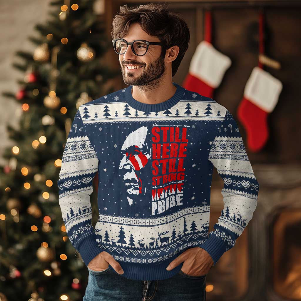 Native Americans Ugly Christmas Sweater Still Here Still Strong Native Pride Tribes TS11 Navy Beige Print Your Wear