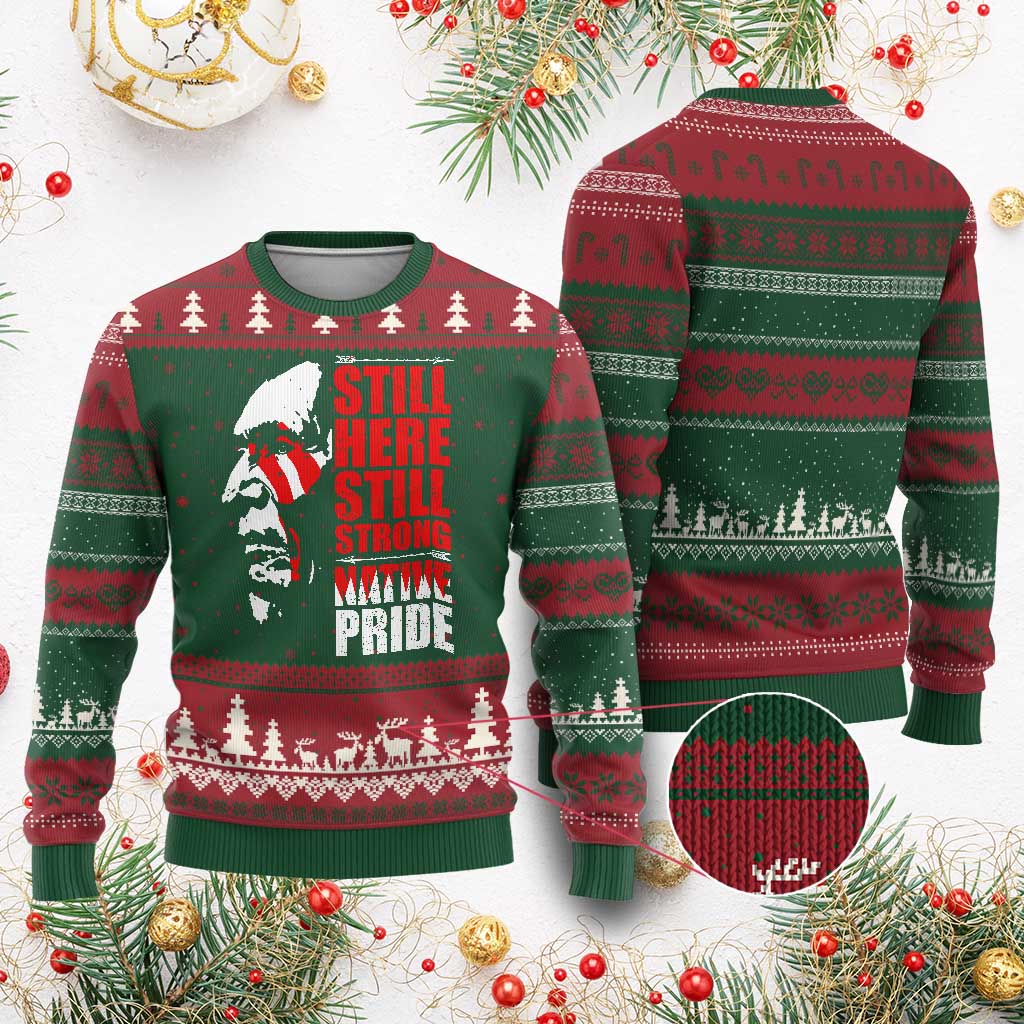 Native Americans Ugly Christmas Sweater Still Here Still Strong Native Pride Tribes TS11 Red Green Print Your Wear