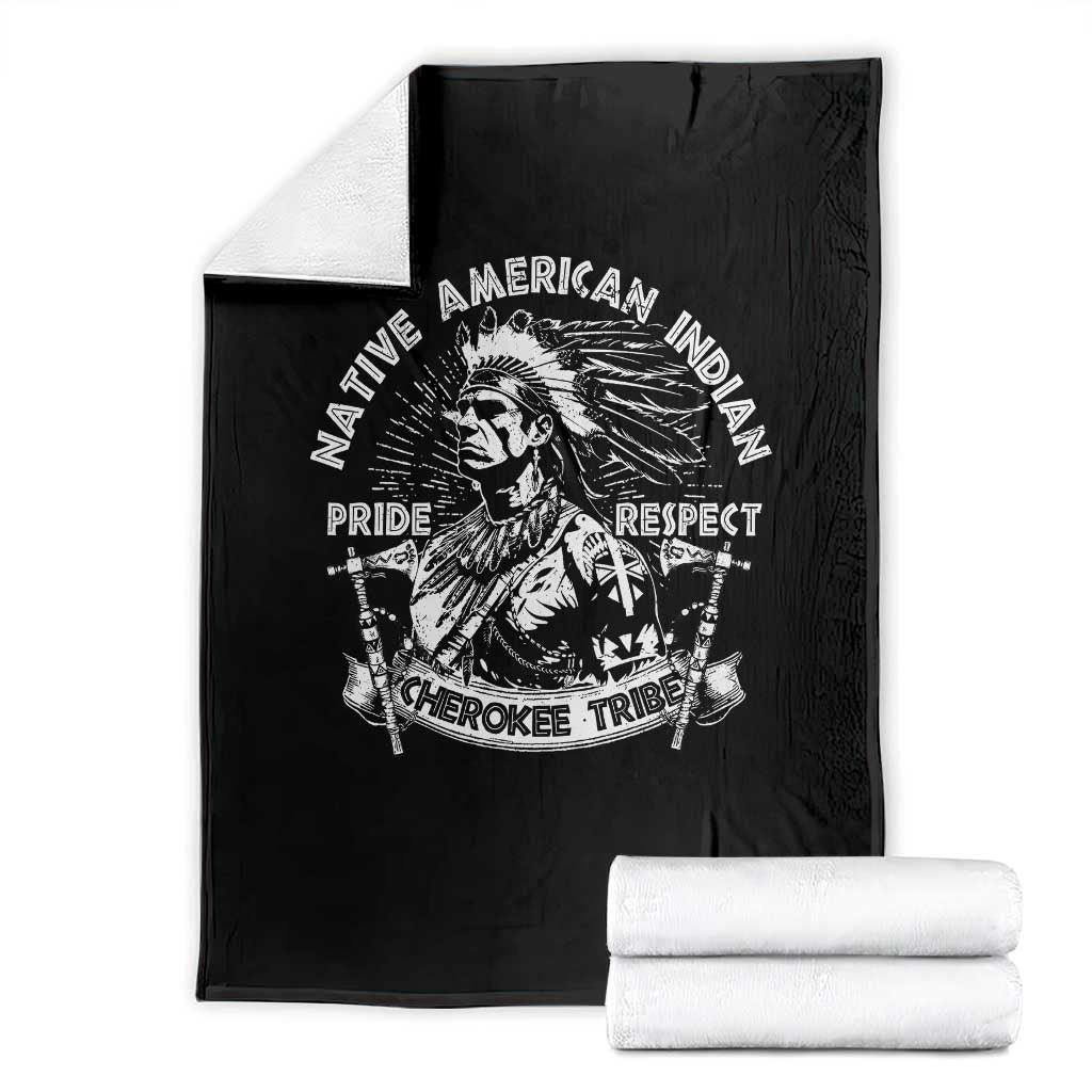 Cherokee Tribe Throw Blanket Native American Indian Pride Respect Axe TS11 Black Print Your Wear