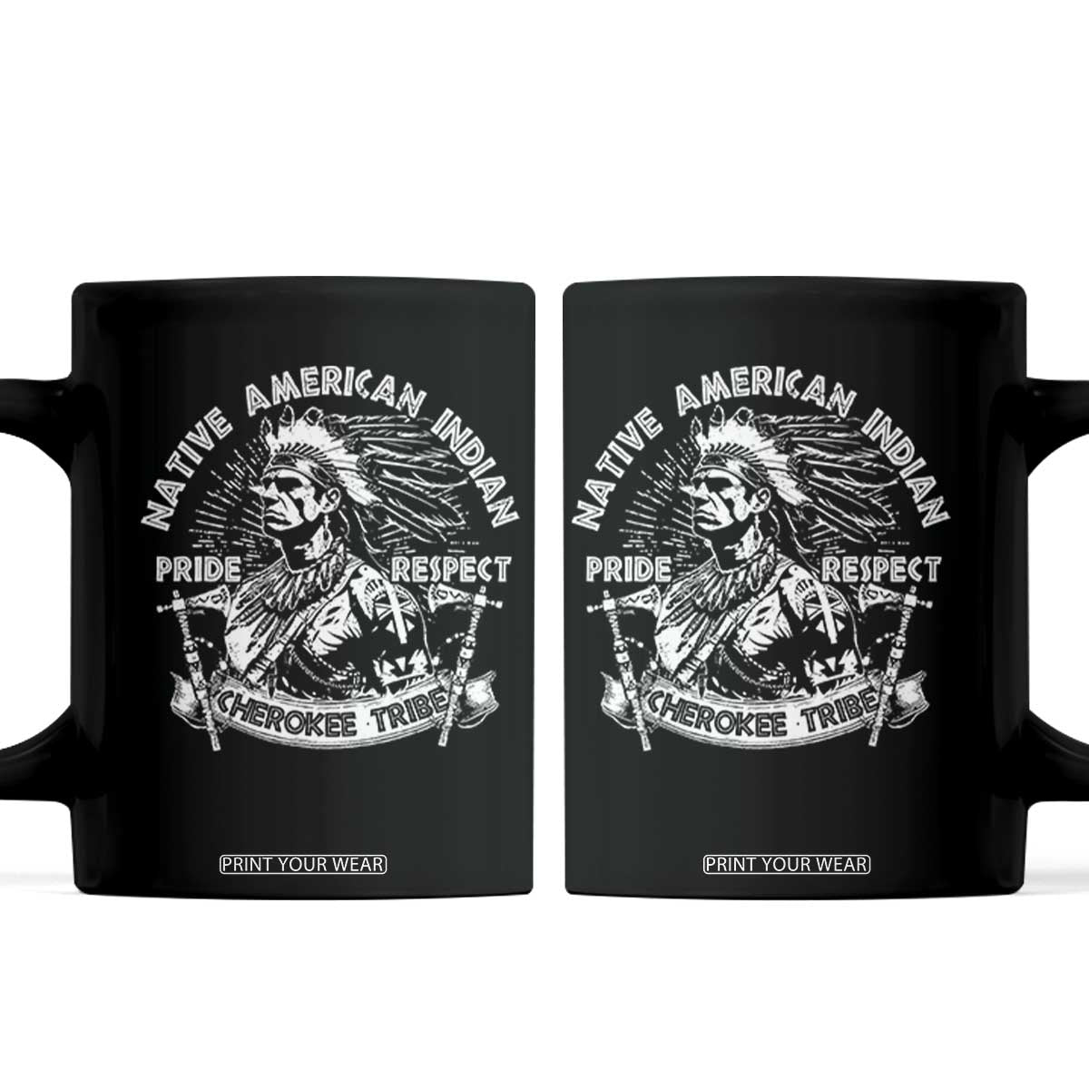 Cherokee Tribe Coffee Mug Native American Indian Pride Respect Axe TS11 Black Print Your Wear