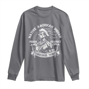 Cherokee Tribe Long Sleeve Shirt Native American Indian Pride Respect Axe TS11 Charcoal Print Your Wear