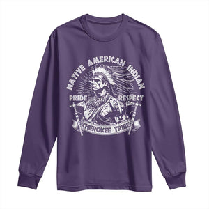 Cherokee Tribe Long Sleeve Shirt Native American Indian Pride Respect Axe TS11 Purple Print Your Wear