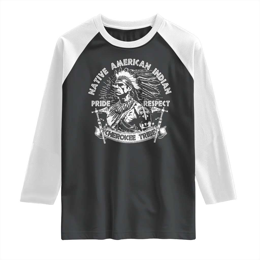 Cherokee Tribe Raglan Shirt Native American Indian Pride Respect Axe TS11 Black White Print Your Wear