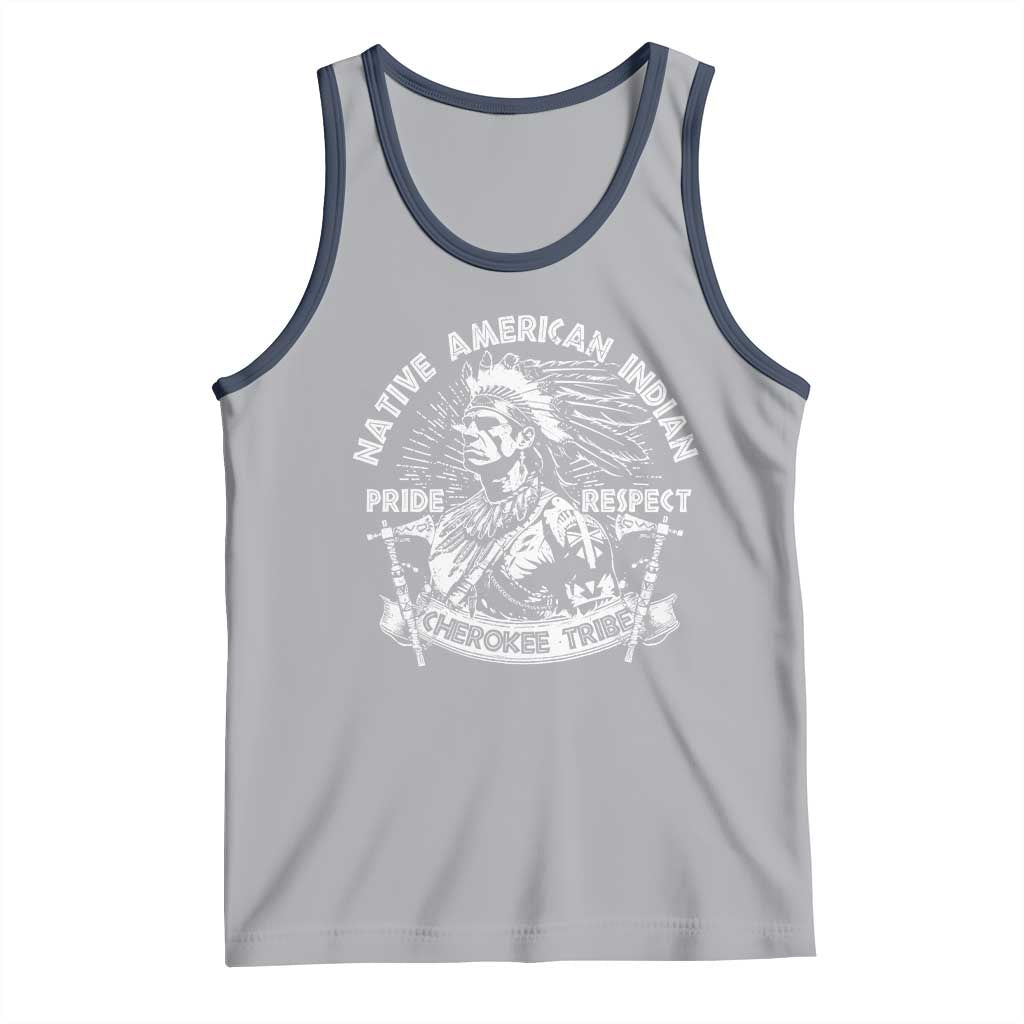 Cherokee Tribe Tank Top Native American Indian Pride Respect Axe TS11 Athletic Heather Navy Print Your Wear
