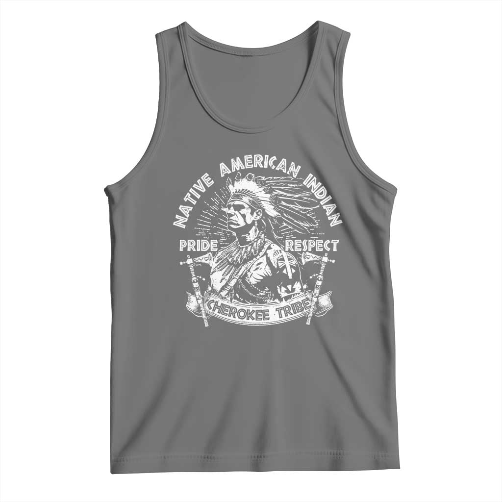 Cherokee Tribe Tank Top Native American Indian Pride Respect Axe TS11 Black Heather Print Your Wear