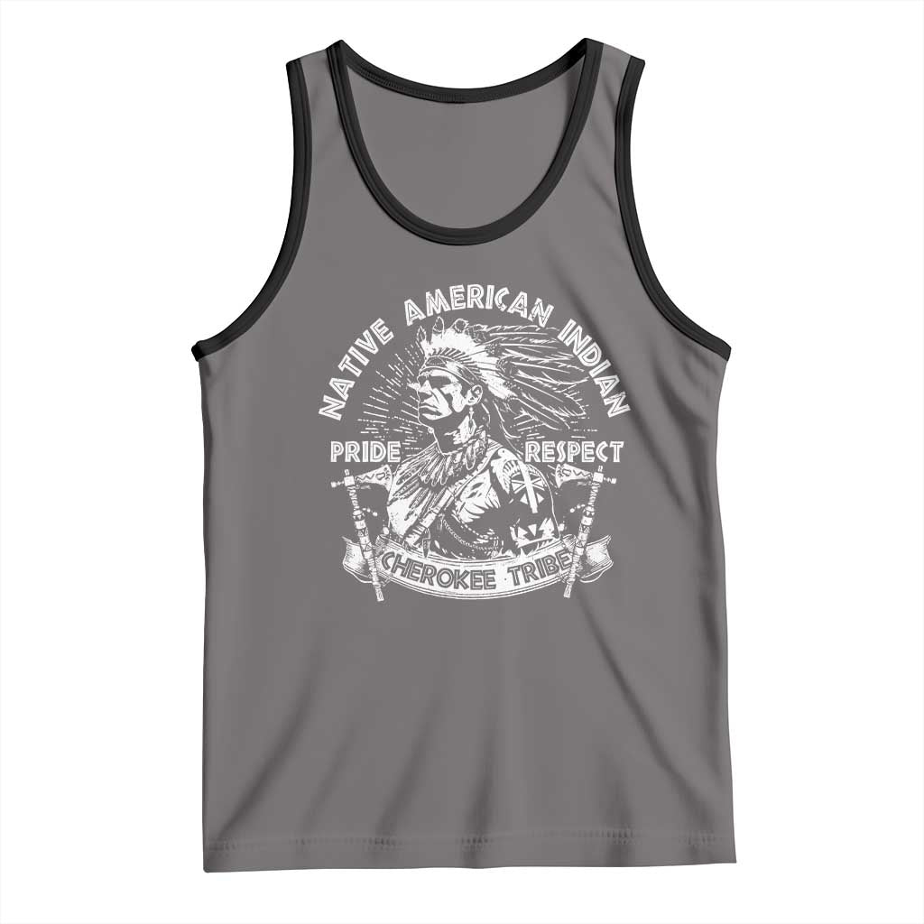 Cherokee Tribe Tank Top Native American Indian Pride Respect Axe TS11 Deep Heather Black Print Your Wear