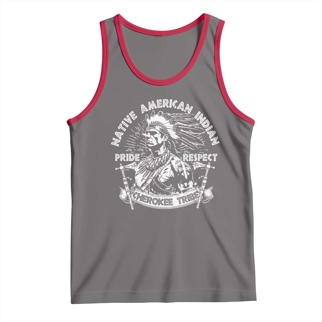 Cherokee Tribe Tank Top Native American Indian Pride Respect Axe TS11 Deep Heather Red Print Your Wear