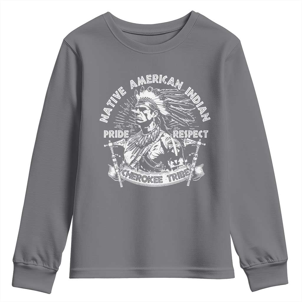 Cherokee Tribe Youth Sweatshirt Native American Indian Pride Respect Axe TS11 Charcoal Print Your Wear