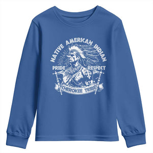 Cherokee Tribe Youth Sweatshirt Native American Indian Pride Respect Axe TS11 Royal Blue Print Your Wear