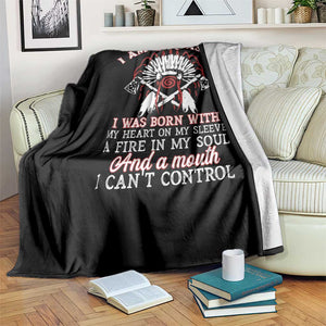 Chickasaw Indians Throw Blanket I Am Chickasaw I Was Born With My Heart On My Sleeve War Bonnet TS11 Print Your Wear