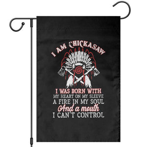Chickasaw Indians Garden Flag I Am Chickasaw I Was Born With My Heart On My Sleeve War Bonnet TS11 Black Print Your Wear