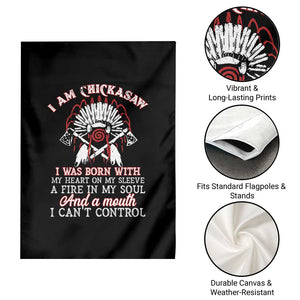 Chickasaw Indians Garden Flag I Am Chickasaw I Was Born With My Heart On My Sleeve War Bonnet TS11 Print Your Wear
