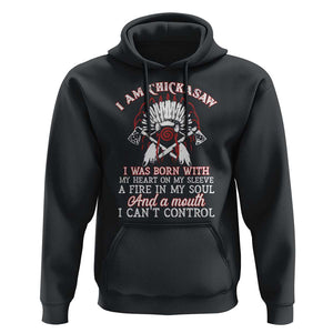 Chickasaw Indians Hoodie I Am Chickasaw I Was Born With My Heart On My Sleeve War Bonnet TS11 Black Print Your Wear
