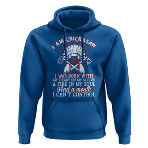 Chickasaw Indians Hoodie I Am Chickasaw I Was Born With My Heart On My Sleeve War Bonnet TS11 Royal Blue Print Your Wear