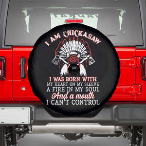Chickasaw Indians Spare Tire Cover I Am Chickasaw I Was Born With My Heart On My Sleeve War Bonnet TS11 Black Print Your Wear