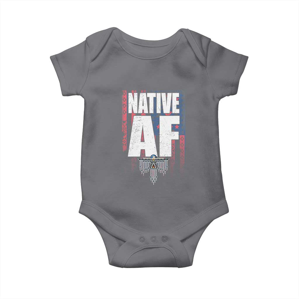 Native American Indian Baby Onesie Native AF Indigenous Vintage Thunderbird TS11 Charcoal Print Your Wear