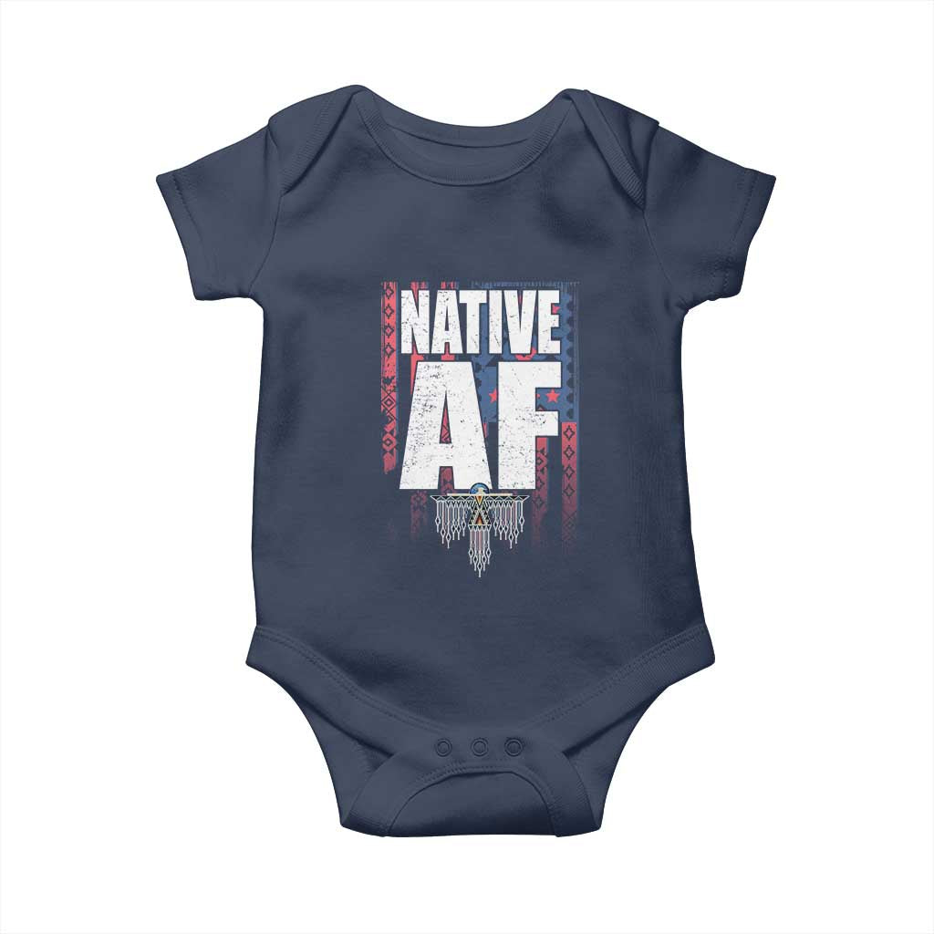 Native American Indian Baby Onesie Native AF Indigenous Vintage Thunderbird TS11 Navy Print Your Wear