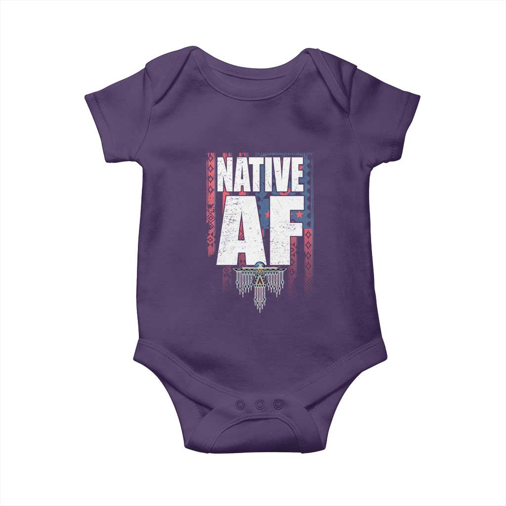 Native American Indian Baby Onesie Native AF Indigenous Vintage Thunderbird TS11 Purple Print Your Wear