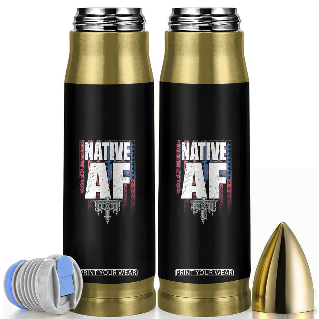 Native American Indian Bullet Tumbler Native AF Indigenous Vintage Thunderbird TS11 Black Print Your Wear