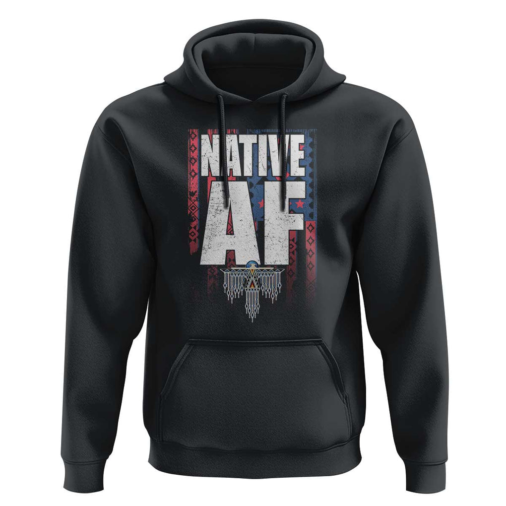 Native American Indian Hoodie Native AF Indigenous Vintage Thunderbird TS11 Black Print Your Wear