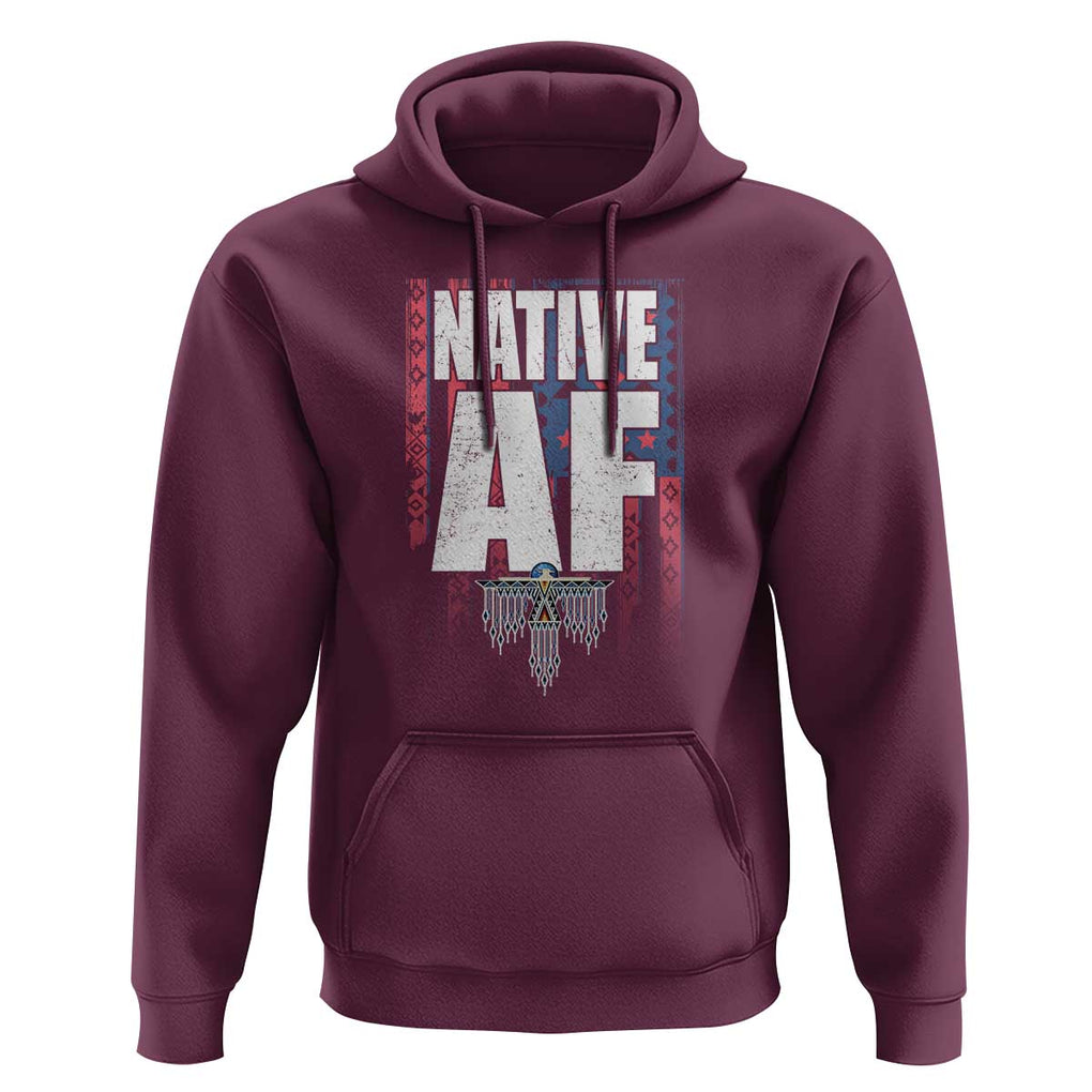Native American Indian Hoodie Native AF Indigenous Vintage Thunderbird TS11 Maroon Print Your Wear