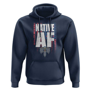 Native American Indian Hoodie Native AF Indigenous Vintage Thunderbird TS11 Navy Print Your Wear