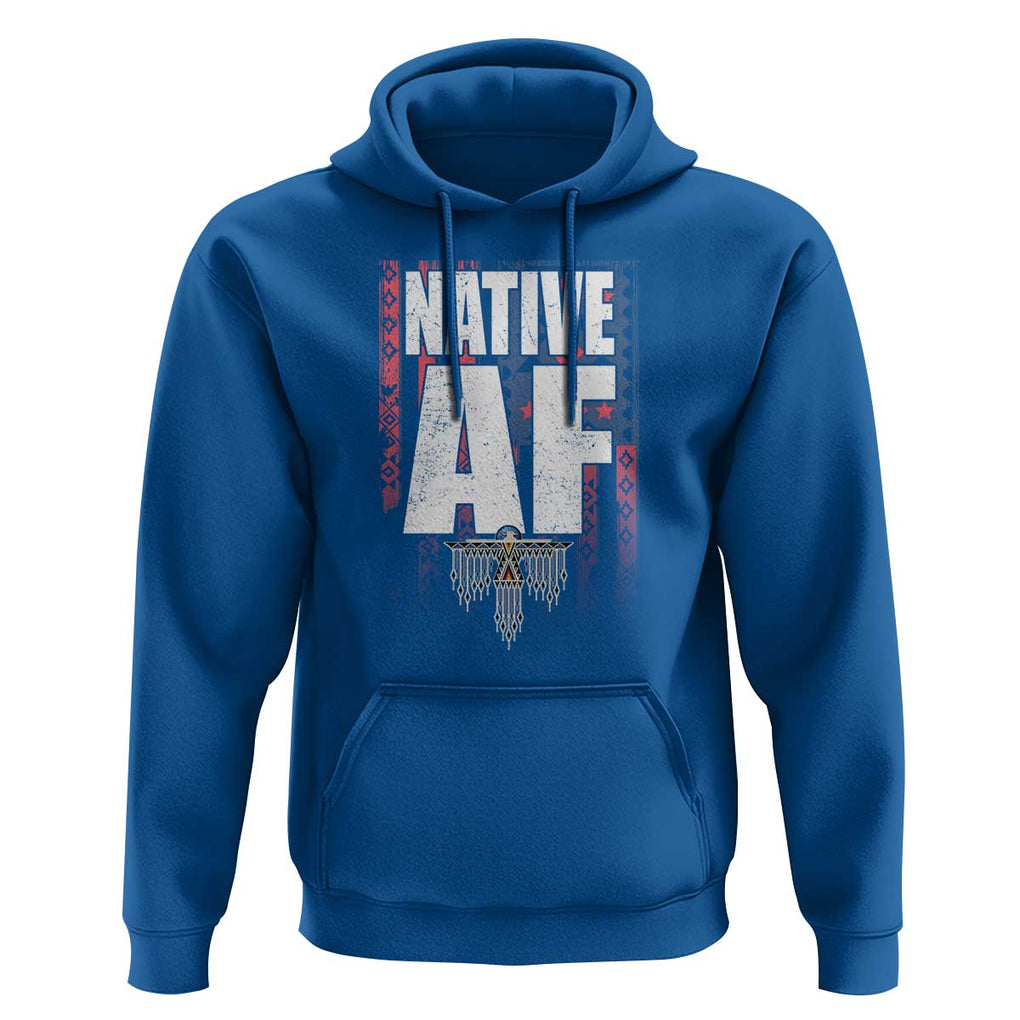Native American Indian Hoodie Native AF Indigenous Vintage Thunderbird TS11 Royal Blue Print Your Wear