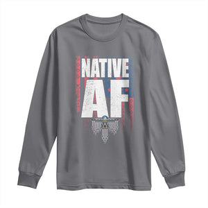 Native American Indian Long Sleeve Shirt Native AF Indigenous Vintage Thunderbird TS11 Charcoal Print Your Wear