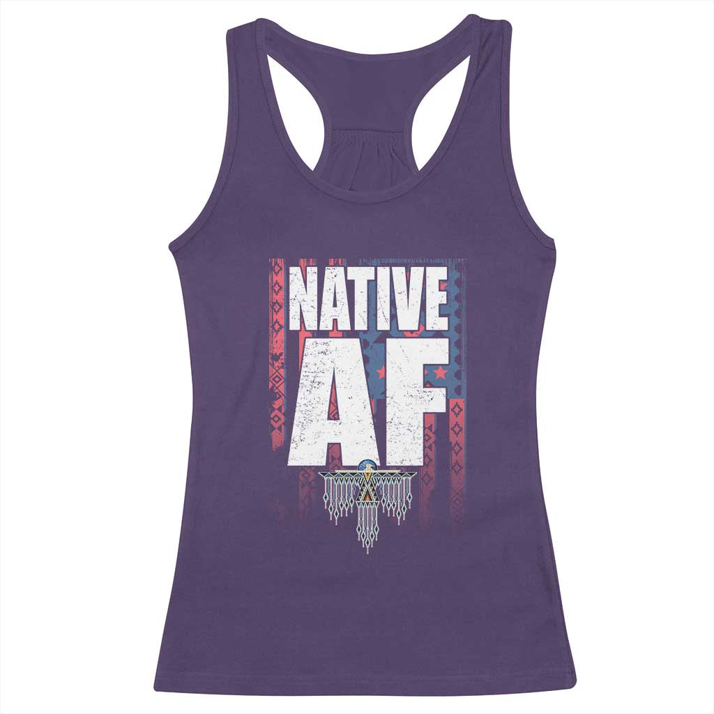 Native American Indian Racerback Tank Top Native AF Indigenous Vintage Thunderbird TS11 Purple Print Your Wear