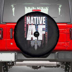 Native American Indian Spare Tire Cover Native AF Indigenous Vintage Thunderbird TS11 Black Print Your Wear