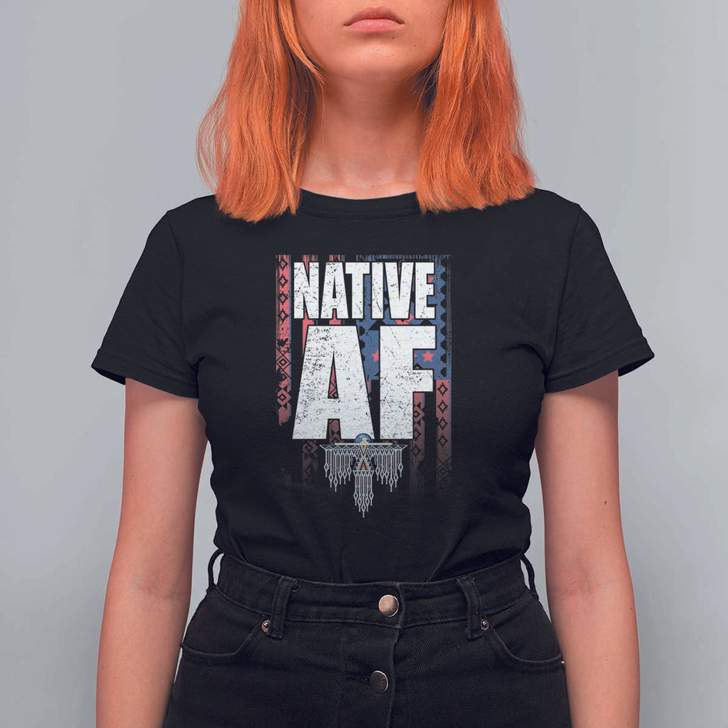 Native American Indian T Shirt For Women Native AF Indigenous Vintage Thunderbird TS11 Black Print Your Wear