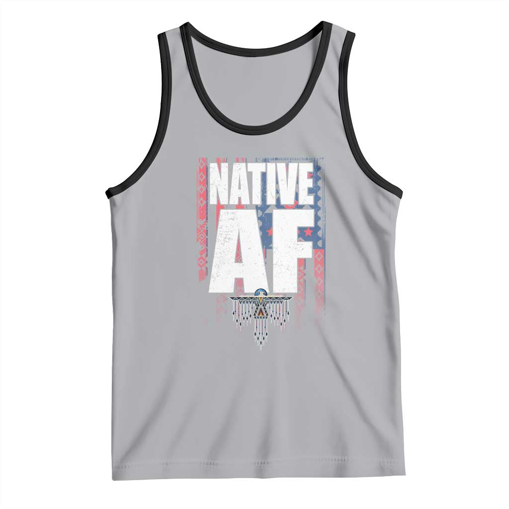 Native American Indian Tank Top Native AF Indigenous Vintage Thunderbird TS11 Athletic Heather Black Print Your Wear