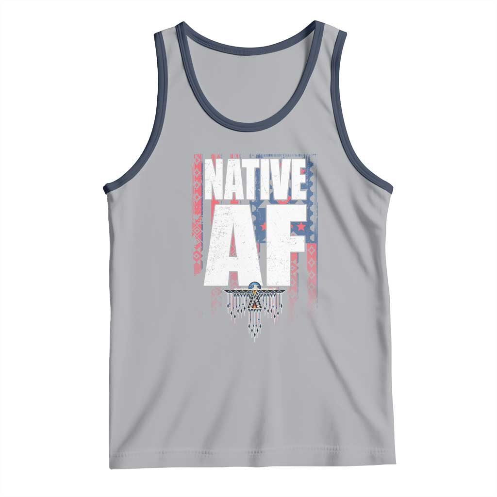 Native American Indian Tank Top Native AF Indigenous Vintage Thunderbird TS11 Athletic Heather Navy Print Your Wear