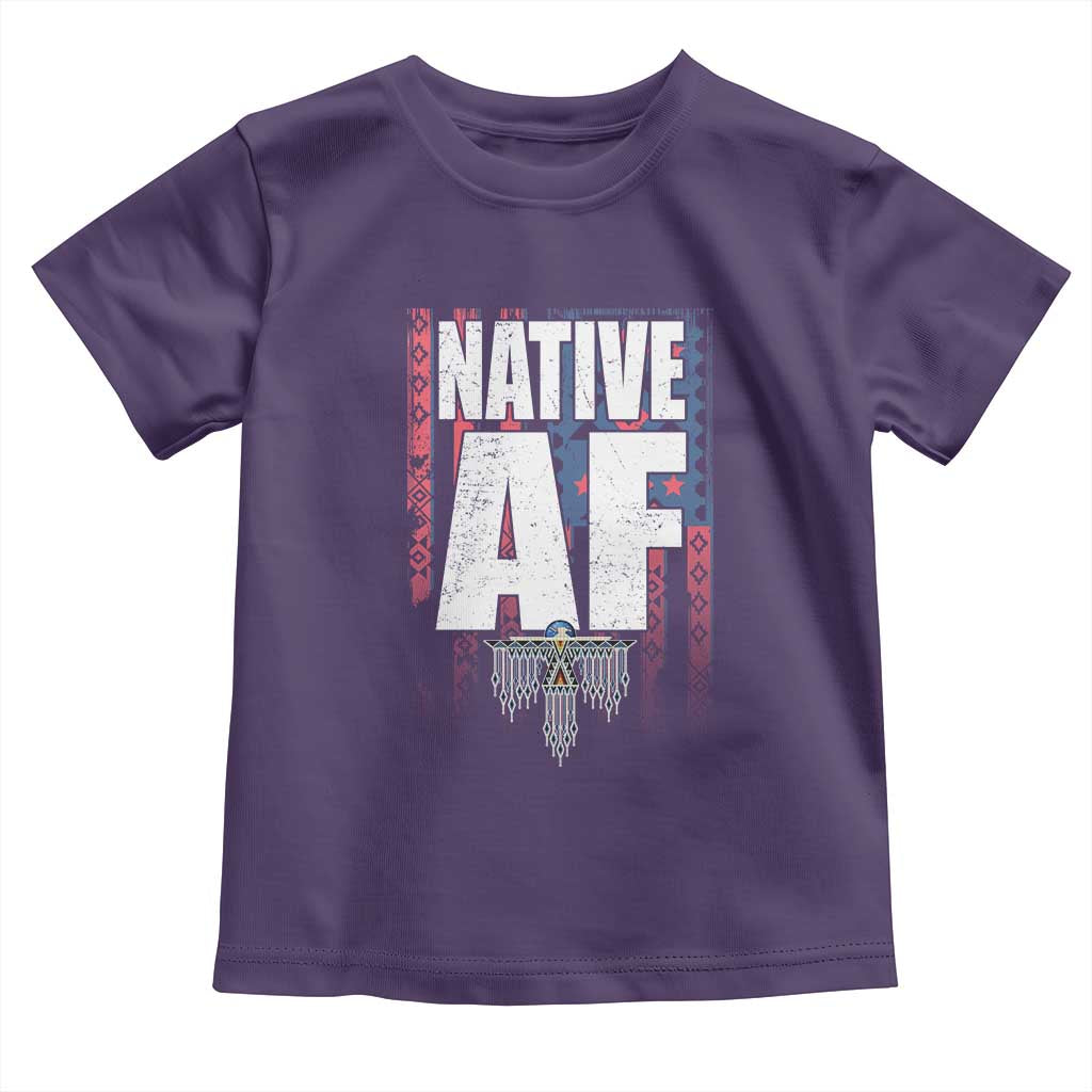 Native American Indian Toddler T Shirt Native AF Indigenous Vintage Thunderbird TS11 Purple Print Your Wear