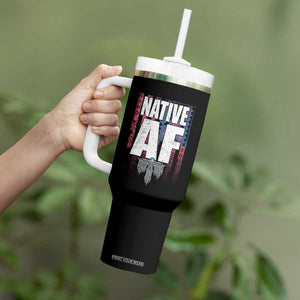 Native American Indian Tumbler With Handle Native AF Indigenous Vintage Thunderbird TS11 Print Your Wear