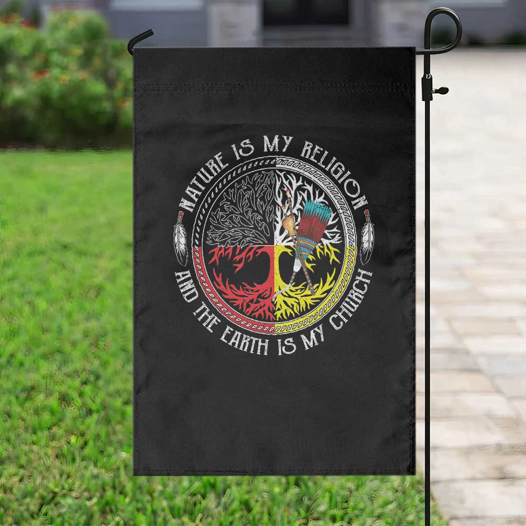 Native Americans Garden Flag Nature Is My Religion And The Earth Is My Church Tree Peyote TS11 Print Your Wear