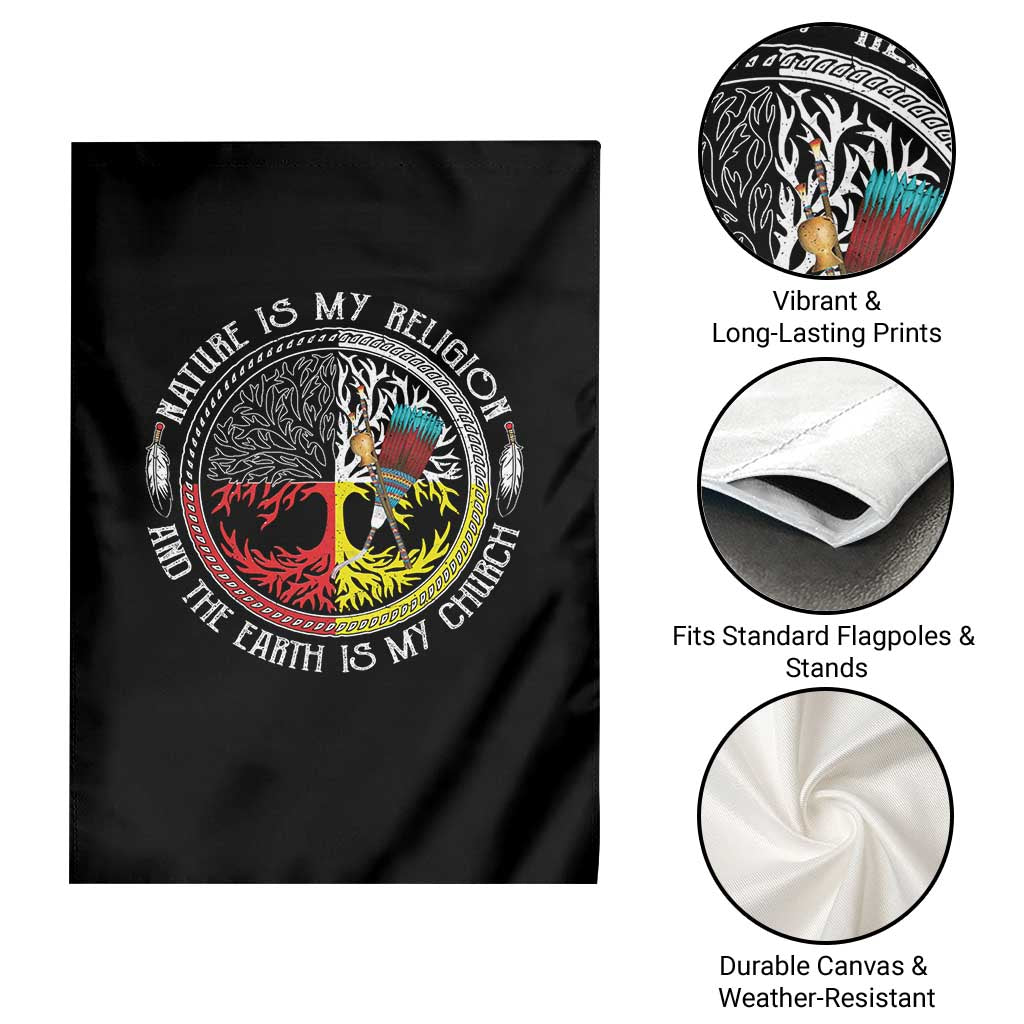 Native Americans Garden Flag Nature Is My Religion And The Earth Is My Church Tree Peyote TS11 Print Your Wear
