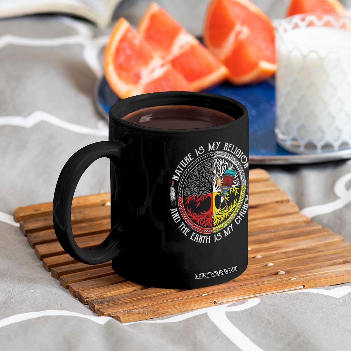 Native Americans Coffee Mug Nature Is My Religion And The Earth Is My Church Tree Peyote TS11 Print Your Wear