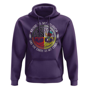 Native Americans Hoodie Nature Is My Religion And The Earth Is My Church Tree Peyote TS11 Purple Print Your Wear