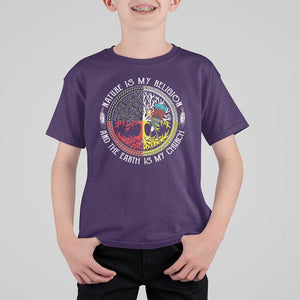 Native Americans T Shirt For Kid Nature Is My Religion And The Earth Is My Church Tree Peyote TS11 Purple Print Your Wear