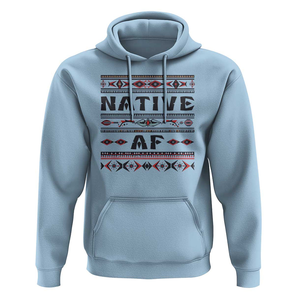 Native American Indian Hoodie Native AF Vintage Beadwork Indigenous Pride TS11 Light Blue Print Your Wear