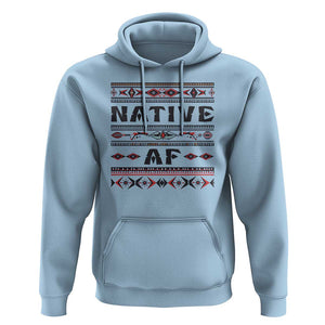 Native American Indian Hoodie Native AF Vintage Beadwork Indigenous Pride TS11 Light Blue Print Your Wear