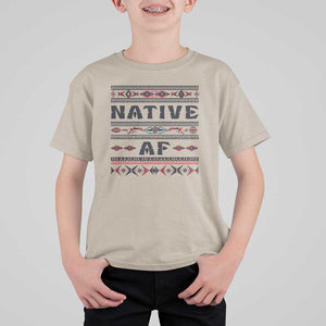 Native American Indian T Shirt For Kid Native AF Vintage Beadwork Indigenous Pride TS11 Sand Print Your Wear