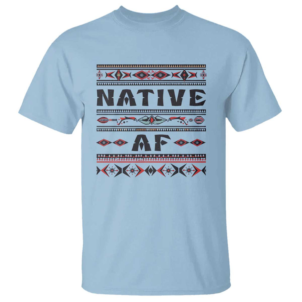 Native American Indian T Shirt Native AF Vintage Beadwork Indigenous Pride TS11 Light Blue Print Your Wear