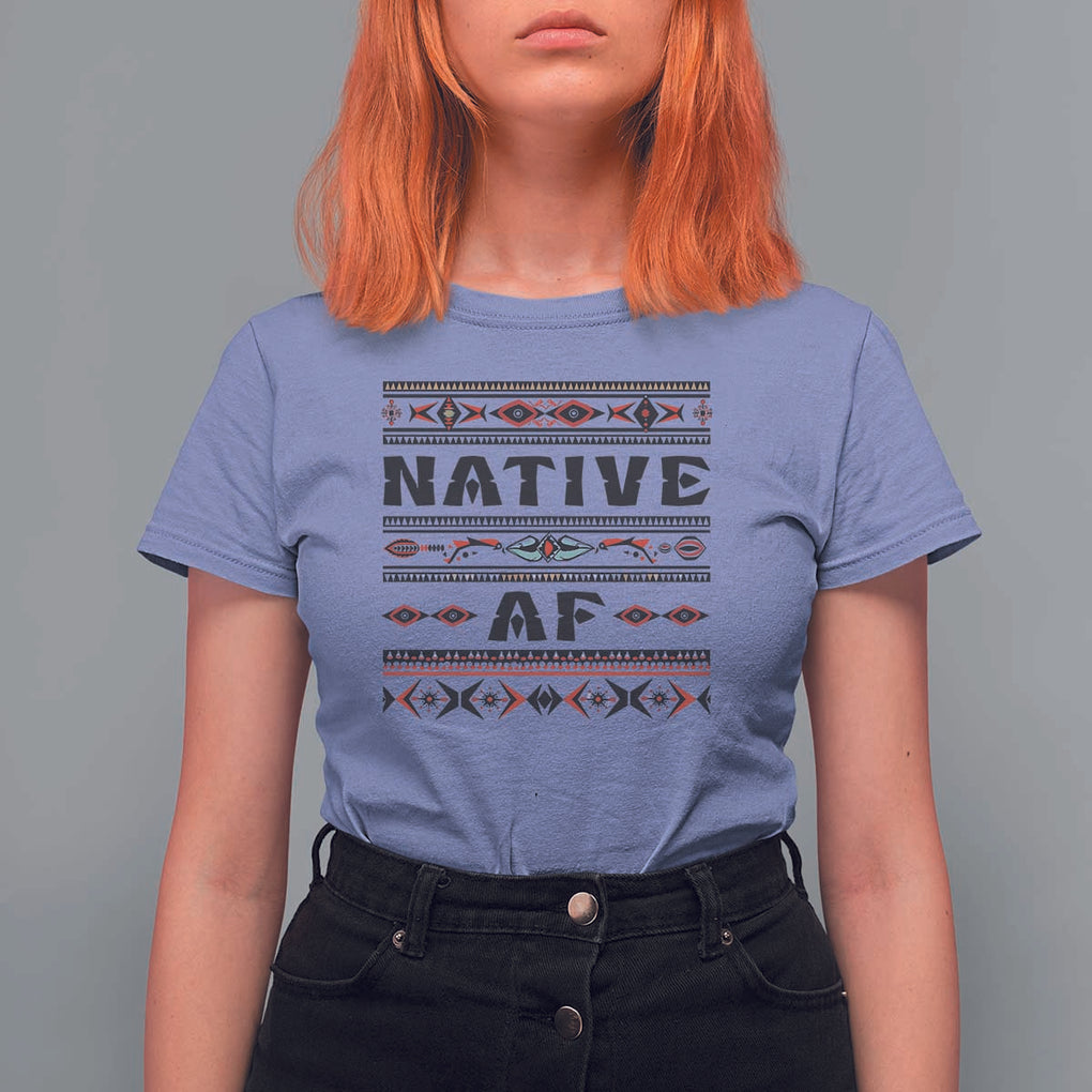 Native American Indian T Shirt For Women Native AF Vintage Beadwork Indigenous Pride TS11 Violet Print Your Wear