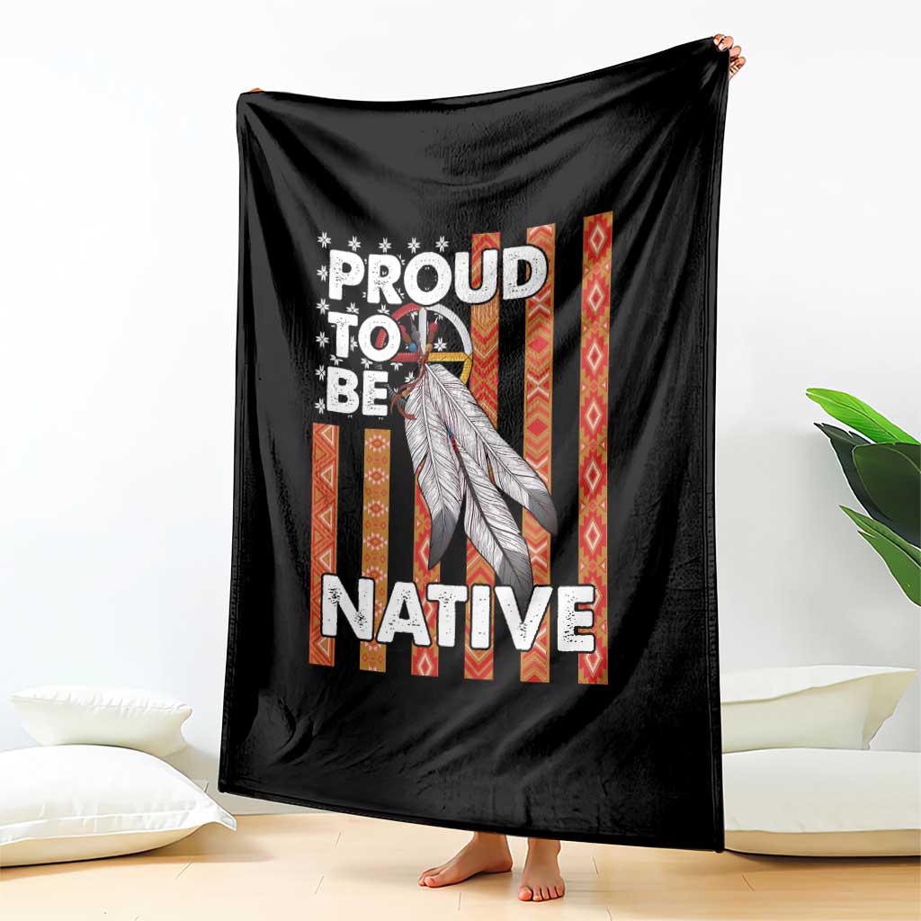 Native American Throw Blanket Proud To Be Native American Flag Tribal Prints Medicine Wheel TS11 Print Your Wear