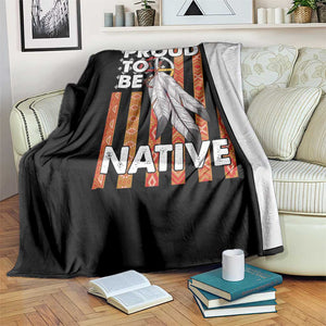 Native American Throw Blanket Proud To Be Native American Flag Tribal Prints Medicine Wheel TS11 Print Your Wear