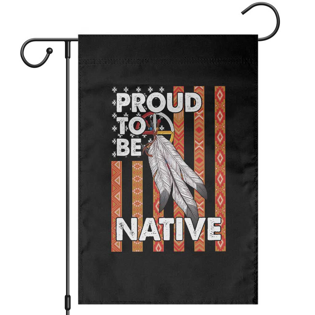 Native American Garden Flag Proud To Be Native American Flag Tribal Prints Medicine Wheel TS11 Black Print Your Wear